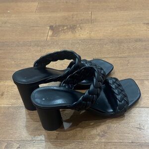 Black Braided Women's Heels